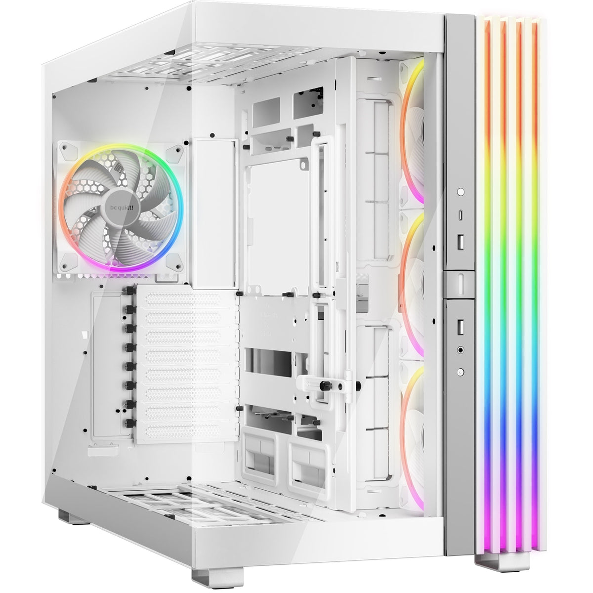 be quiet! BGW72 Light Base 900 FX Full Tower Gaming Case - White, 1 x USB Type-C / 2 x USB 3.0, Tempered Glass Front & Side Window Panel, 4 x Light Wings ARGB Fans, E-ATX / XL-ATX / ATX / M-ATX / Mini-ATX Compatible