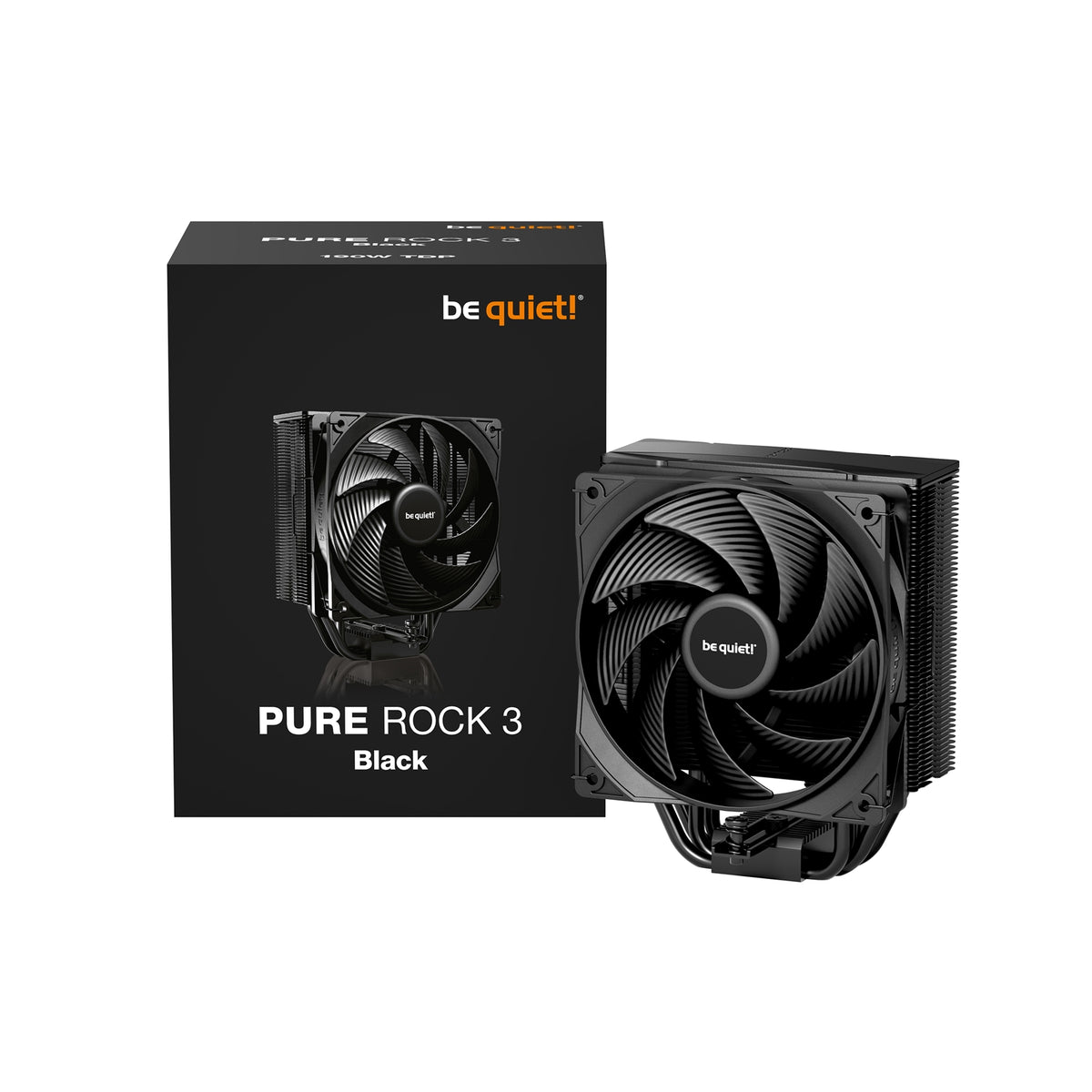 be quiet! Pure Rock 3 CPU Cooler, Universal Socket, Pure Wings 3 PWM Fan, 2000RPM, only 31.2dB(A) at maximum fan speed, 190W TDP, 3-year manufacturer's warranty