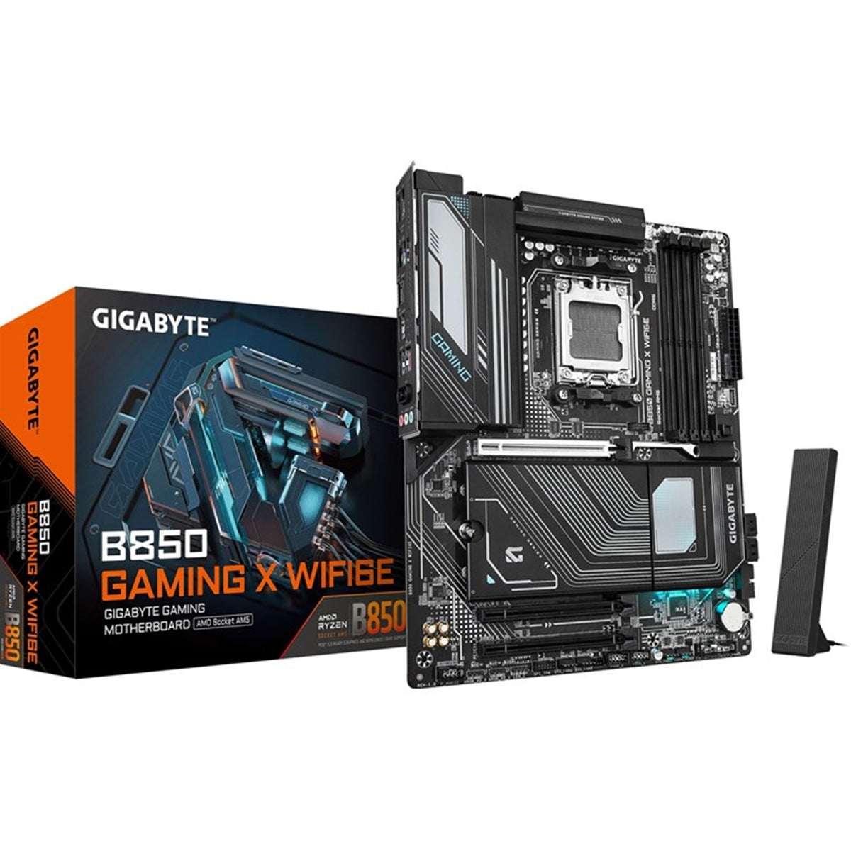 Gigabyte B850 GAMING X WIFI6E AMD AM5 Socket Motherboard, ATX, 4x DDR5 Slots, 3x M.2 Sockets, Fitted I/O Shield, 2.5GbE LAN, Wi-Fi 6E, 1x DisplayPort / 1x HDMI Port