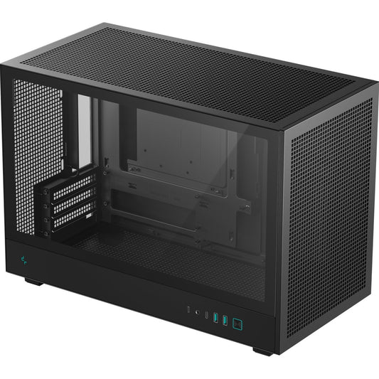 DeepCool CH260 Micro-ATX Case, High-Airflow Compact PC Case with Tempered Glass Panel, USB-C Port, Supports 360mm Radiator, ATX PSU, Black