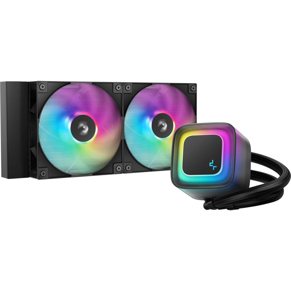 DeepCool LE240 V2 240mm Liquid CPU Cooler, Dual 120mm ARGB Fans, Anti-Leak Tech, Quiet Pump, High Performance for Intel & AMD Sockets