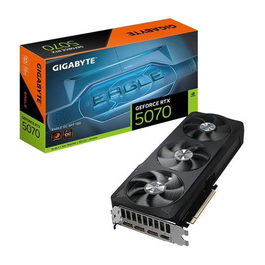 Gigabyte NVIDIA GeForce RTX 5070 EAGLE OC SFF 12GB GDDR7 Graphics Card, 6144 CUDA Cores, 2587 MHz Core Clock, Triple Fan, 3x DisplayPorts / 1x HDMI Port