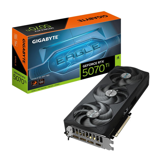 Gigabyte NVIDIA GeForce RTX 5070 Ti EAGLE OC SFF 16GB GDDR7 Graphics Card, 8960 CUDA Cores, 2542 MHz Core Clock, Triple Fan, 3x DisplayPorts / 1x HDMI Port
