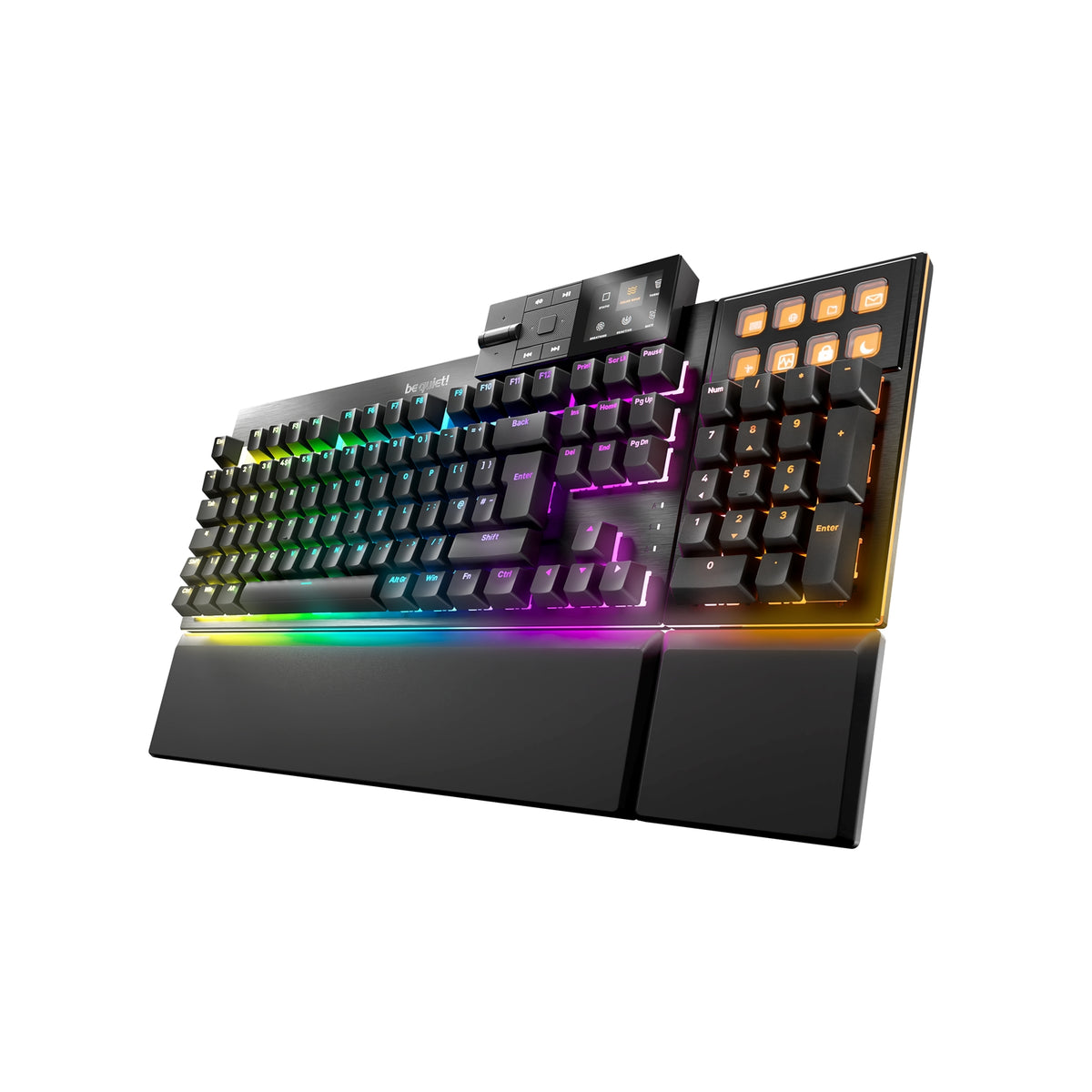 Be Quiet! Dark Mount Silent Linear Modular ARGB Gaming Keyboard with 8 Customisable Display Keys, Silent Linear Orange Switches, Detachable Numpad & Stream Dock