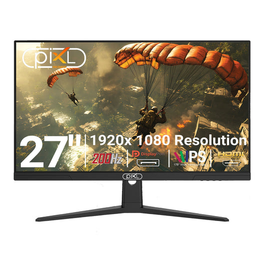 piXL X-Series GS27IDPHA 27 Inch Full HD IPS Gaming Monitor with 200Hz Refresh Rate, 1920 x 1080 Resolution, 0.5ms Response Time, HDMI 2.0 & DisplayPort 1.4 