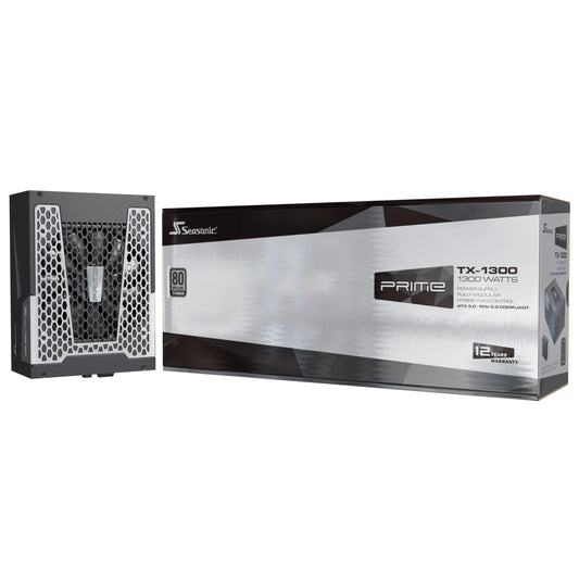 Seasonic PRIME TX 1300W 80 PLUS Titanium Fully-Modular ATX 3.1 PSU with 135mm FDB Fan, Individual Braided Cables & 12 Year Warranty, Black